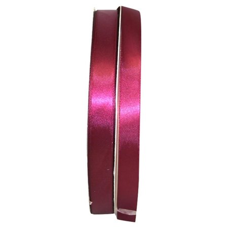 RELIANT RIBBON 0.625 in. 100 Yards Double Face Satin Ribbon, Wine 4950-201-03C